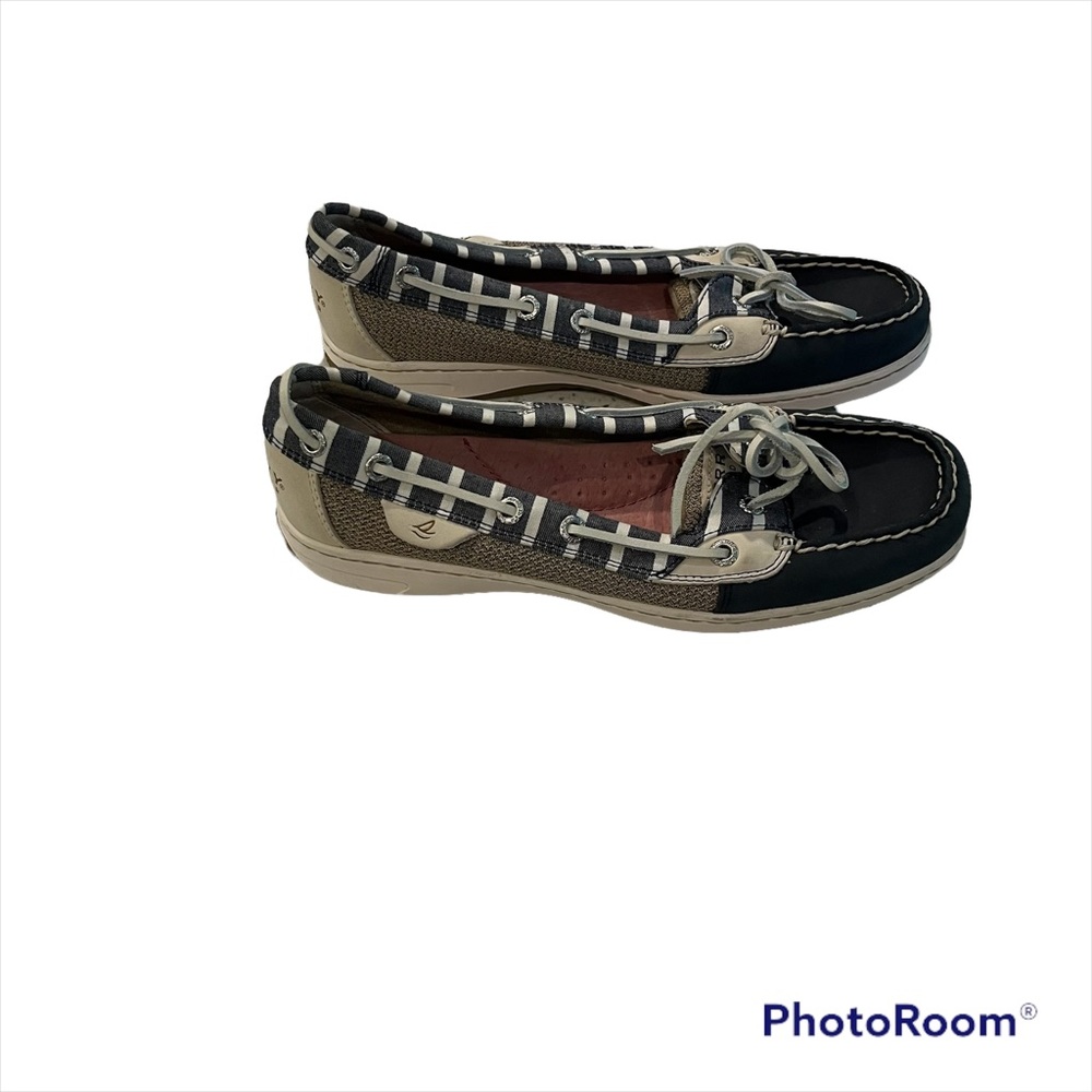 LIKE NEW! Sperry Women's Angelfish Breton Striped Boat Shoes Size 7.5